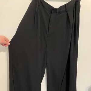 Tronjori Women High Waist Casual Wide Leg Long Palazzo Pants Trousers - XL Black